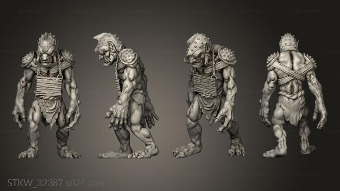 Military figurines (Orcs Black Trolls Nickys Hatchery Troll Walkinged, STKW_32387) 3D models for cnc