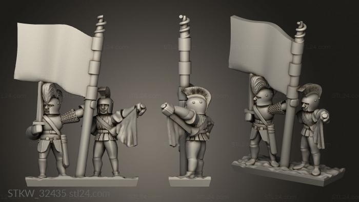 Military figurines (Fellowship Pikemen Pike Command, STKW_32435) 3D models for cnc