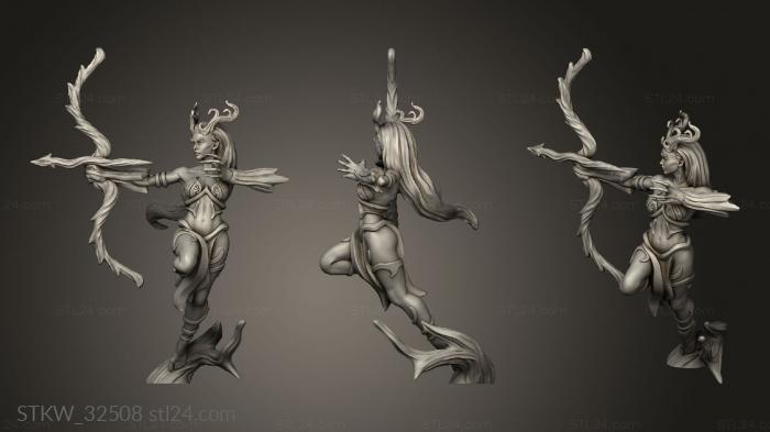 Military figurines (Woods Dryad Bow, STKW_32508) 3D models for cnc