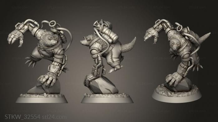 Military figurines (Fiends the Undercity Moleskine Technomancer, STKW_32554) 3D models for cnc