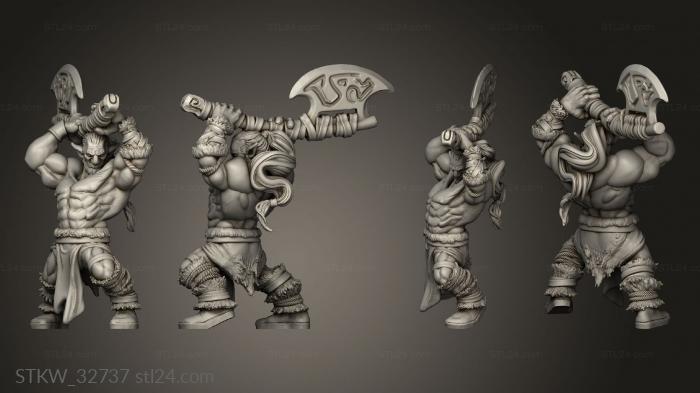 Military figurines (Firbolgs Barbarian, STKW_32737) 3D models for cnc