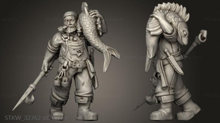 Military figurines (Fisherman, STKW_32762) 3D models for cnc