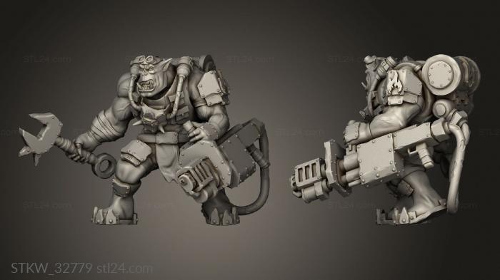 Military figurines (FLAME BOYS BURNA BOY, STKW_32779) 3D models for cnc