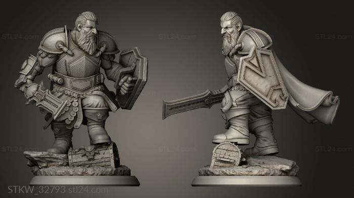 Military figurines (Flash Gods Dwarf Warrior, STKW_32793) 3D models for cnc