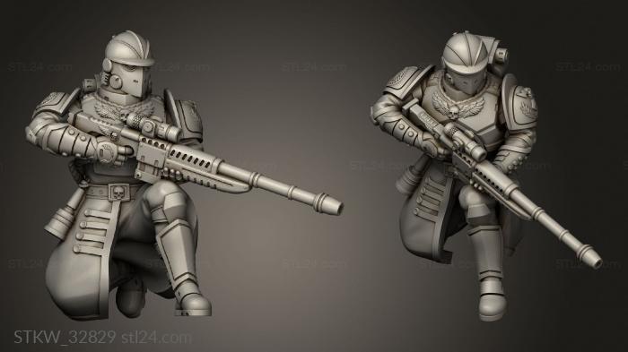 Military figurines (Sanctus Manipulus Infantry Sniper Rifle ist, STKW_32829) 3D models for cnc