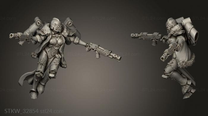 Military figurines (Flying sister back, STKW_32854) 3D models for cnc