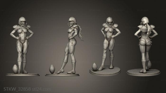Military figurines (Football Girls Bounding, STKW_32858) 3D models for cnc