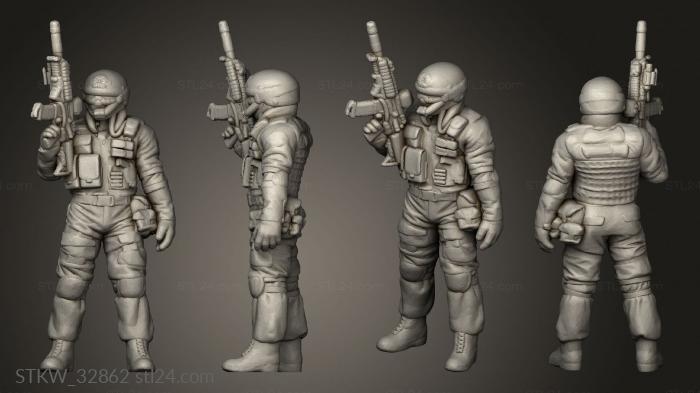 Military figurines (SWAT Brief, STKW_32862) 3D models for cnc