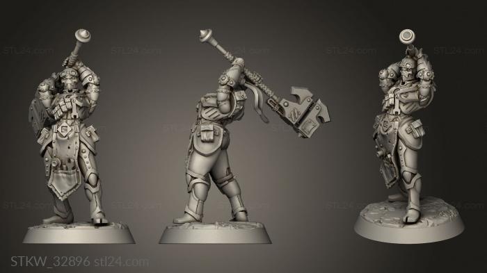 Military figurines (Forged Construct Artificer, STKW_32896) 3D models for cnc