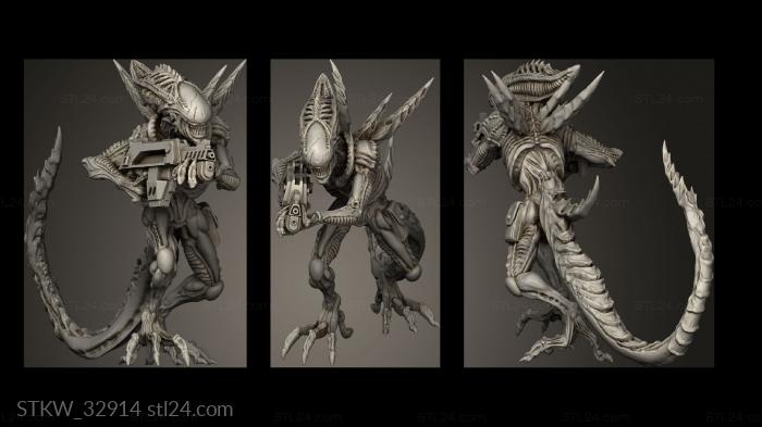 Military figurines (ALIEN DEADLY BASIC TROOP NAME KEY GREEN, STKW_32914) 3D models for cnc