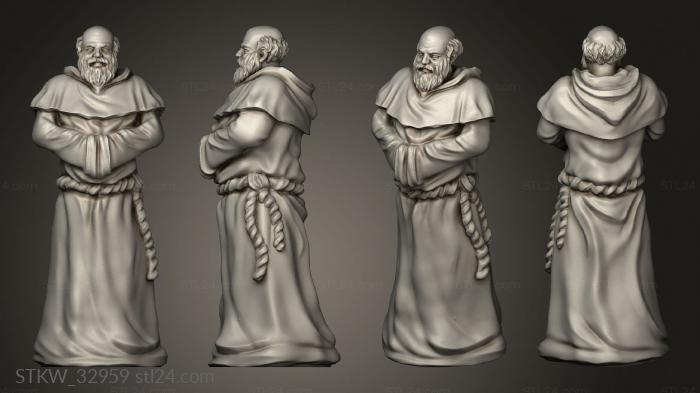 Military figurines (Friars the Iron Hammer Friar hood down, STKW_32959) 3D models for cnc