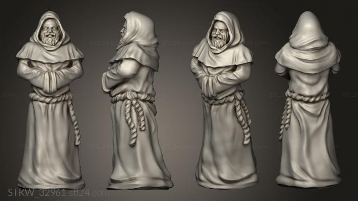 Military figurines (Friars the Iron Hammer Friar hood up, STKW_32961) 3D models for cnc