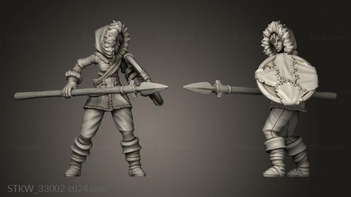 Military figurines (Frozen Tribe Spear, STKW_33002) 3D models for cnc