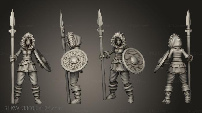 Military figurines (Frozen Tribe Spear, STKW_33003) 3D models for cnc
