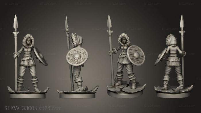 Military figurines (Frozen Tribe Spear, STKW_33005) 3D models for cnc