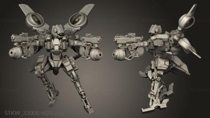 Статуэтки военные (Полет боевого дроида-опустошителя юкимаса, STKW_33008) 3D модель для ЧПУ станка