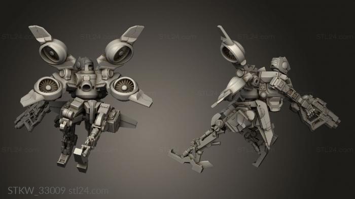 Статуэтки военные (Полет боевого дроида-опустошителя юкимаса, STKW_33009) 3D модель для ЧПУ станка