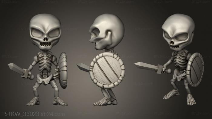 Military figurines (Fun Adventure skeleton sword, STKW_33023) 3D models for cnc