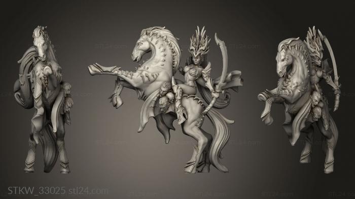 Military figurines (Fury the Dark Elves Vestal HellHounds, STKW_33025) 3D models for cnc