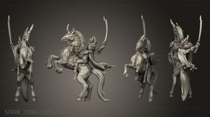 Military figurines (Fury the Dark Elves Vestal HellHounds, STKW_33026) 3D models for cnc