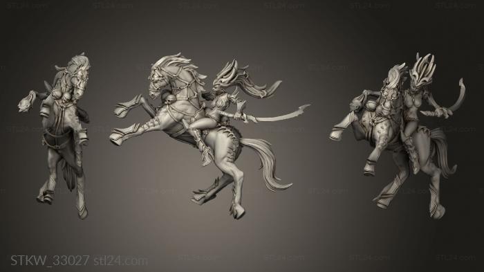 Military figurines (Fury the Dark Elves Vestal HellHounds, STKW_33027) 3D models for cnc