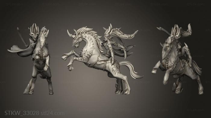 Military figurines (Fury the Dark Elves Vestal HellHounds, STKW_33028) 3D models for cnc