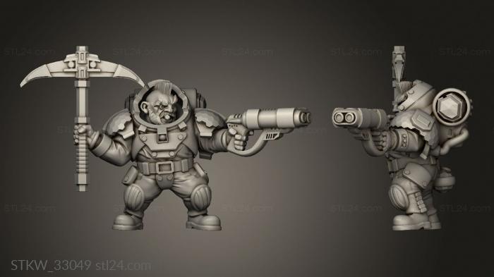 Military figurines (Galactic Mining League Bob axe, STKW_33049) 3D models for cnc