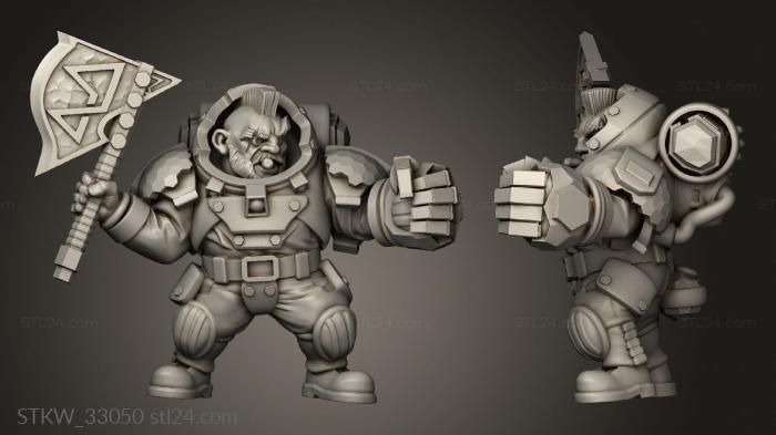 Military figurines (Galactic Mining League Bob axe, STKW_33050) 3D models for cnc