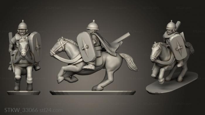 Military figurines (Gallic Strip Cavalry, STKW_33066) 3D models for cnc
