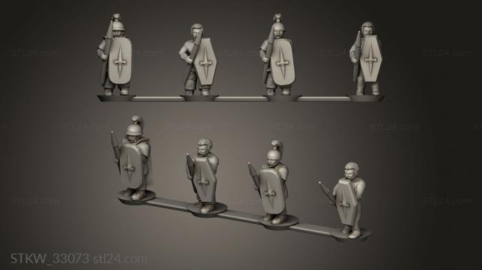 Military figurines (Gallic Strip Light Infantry, STKW_33073) 3D models for cnc