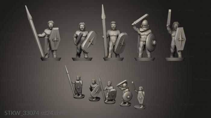 Military figurines (Gallic Strip Naked Gauls, STKW_33074) 3D models for cnc