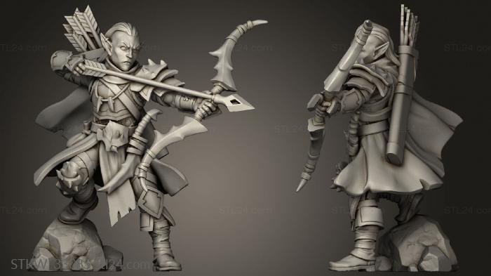 Military figurines (Ever Dark Elves Balander Rand, STKW_33085) 3D models for cnc