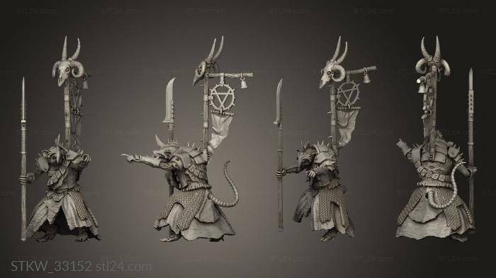 Military figurines (Eman Skaven Chieftain, STKW_33152) 3D models for cnc