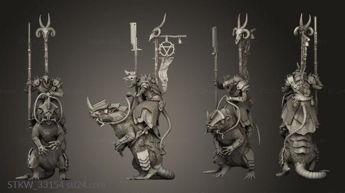 Military figurines (Eman Skaven Chieftain on Poxed, STKW_33154) 3D models for cnc