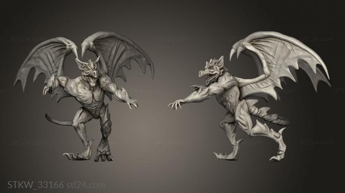 Military figurines (Gargoyle Attacking, STKW_33166) 3D models for cnc
