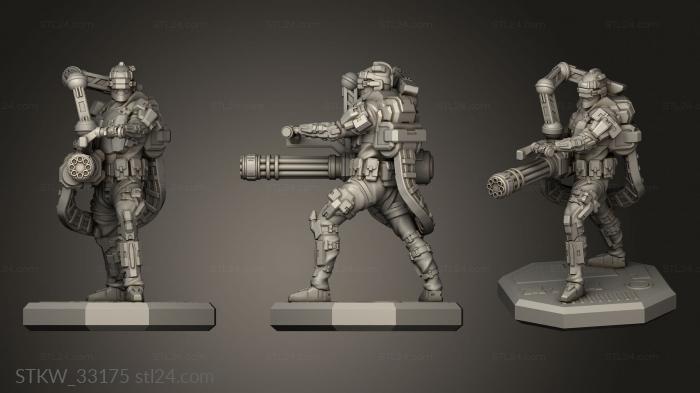 Military figurines (Gatling Infantry, STKW_33175) 3D models for cnc