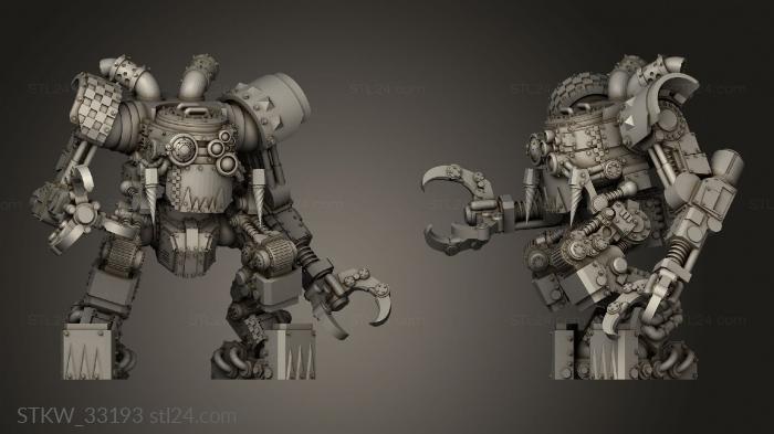 Military figurines (Gearguts Meka Walker Ankle, STKW_33193) 3D models for cnc