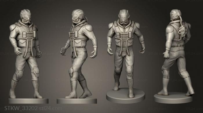 Military figurines (Genasi Fire, STKW_33202) 3D models for cnc