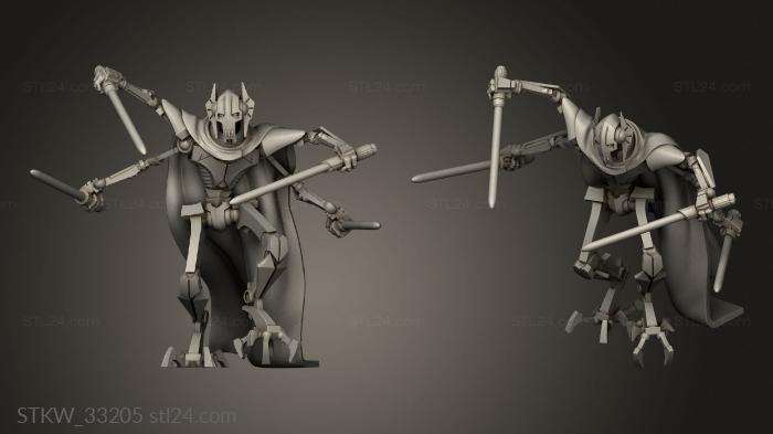Military figurines (General Grievous Action, STKW_33205) 3D models for cnc