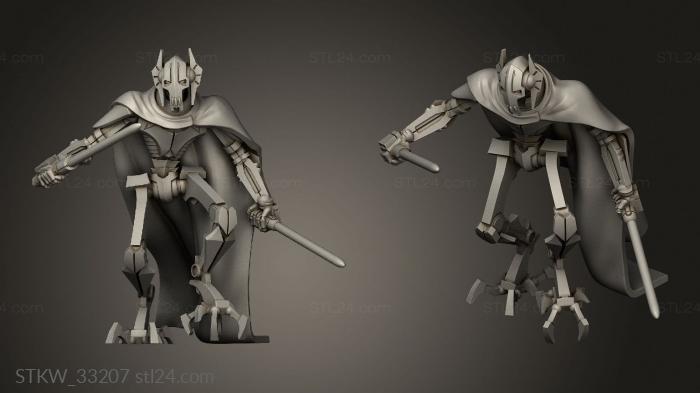 Military figurines (General Grievous Action, STKW_33207) 3D models for cnc