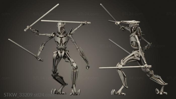 Military figurines (General Grievous, STKW_33209) 3D models for cnc