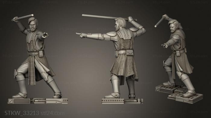 Military figurines (General Obi Wan Kenobi Star Wars, STKW_33213) 3D models for cnc