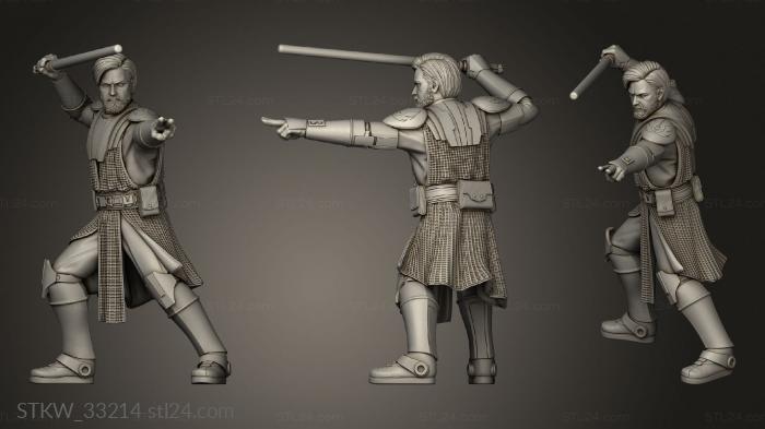 Military figurines (General Obi Wan Kenobi Star Wars big prop, STKW_33214) 3D models for cnc