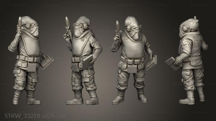 Military figurines (General Radish, STKW_33218) 3D models for cnc