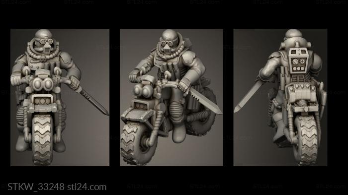 Military figurines (biker with knife, STKW_33248) 3D models for cnc