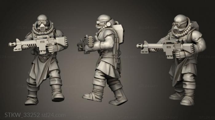 Military figurines (Neophyte with autogun, STKW_33252) 3D models for cnc
