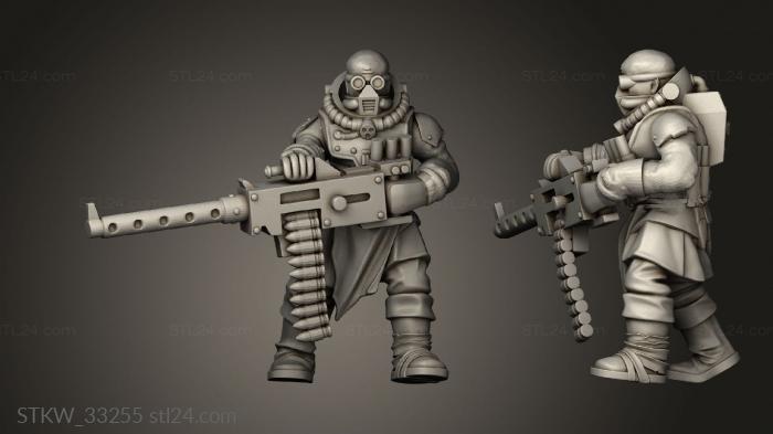 Military figurines (neophyte with heavy stubber, STKW_33255) 3D models for cnc
