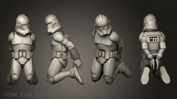 Military figurines (Genetic Captured Clones Modular Kneeling Clone, STKW_33261) 3D models for cnc