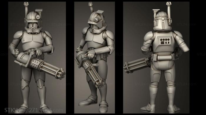 Military figurines (Genetically Engineered Trooper Squad Clone Heavy, STKW_33271) 3D models for cnc