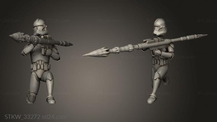 Статуэтки военные (Эффект Ракеты-Клона Отряда Генетически Модифицированных солдат, STKW_33272) 3D модель для ЧПУ станка